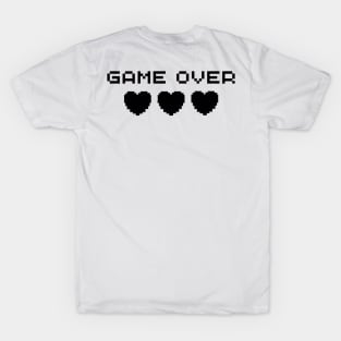 black text game over with heart T-Shirt